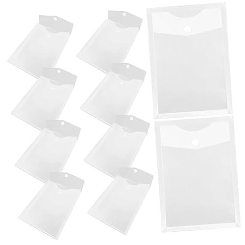 Housoutil 10Stücke Praktische Aktentaschen Material Wiederverwendbare Dokumentenmappen mit Druckknopf Transparentes Design für Schule und Büro Leicht und Tragbar von Housoutil
