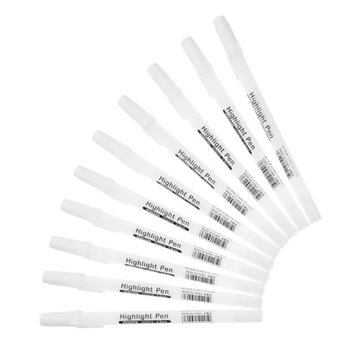 Housoutil 10Stücke Teiliges Weißer Marker für Schwarzes Liner Stifte für Kalligraphie und Zeichnungen für Scrapbooking Grußkarten und Malbücher Langlebig von Housoutil
