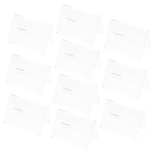 Housoutil 10Stücke Transparente Acryl Namensschilder Halter Für Theke Doppelseitige Kartenständer Für Meetings Und Konferenzen Robuster Kartenhalter Für Effektive von Housoutil