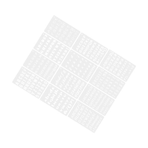 Housoutil 12 Blatt Kontovorlage Buchstabenschablone Handwerk Vorlagen wiederverwendbar Kunst Schablonen Briefe Wandschablonen zum Bemalen Schablonen für die Holzverbrennung das Haustier Weiß von Housoutil