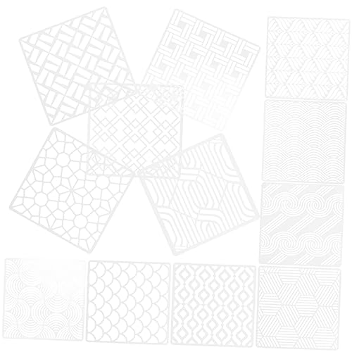 Housoutil 12 Blatt Schimmel Zeichnen Malschablonen Für Wände Geometrische Schablone Schablonen Für Kunstzeitschriften Malerei Schablonen Zeichnung Weiß Das Haustier von Housoutil