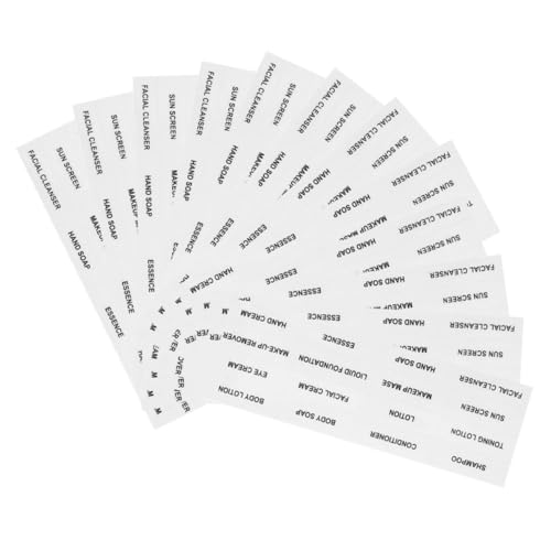 Housoutil 12 Blatt Spendeflaschenetikett wieder auffüllbar Name reisen Abgabe für Creme kleine Flaschenetiketten Unterflaschenetikett Shampoo -Etiketten Aufkleberspender PVC selbstklebend von Housoutil