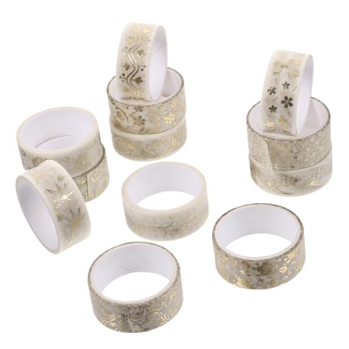 Housoutil 12 Rollen Dekoratives Washi Tape Bronzeton Diy Klebeband für Scrapbooking Handwerken und Projekte für Notizbücher und Bastelarbeiten von Housoutil
