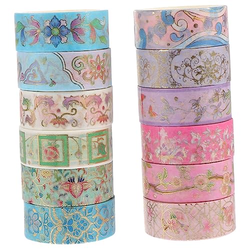 Housoutil 12 Rollen Dekoratives Washi Tape mit Goldprägung für Scrapbooking Journaling und Diy Projekte Selbstklebende Klebebänder für Bastelarbeiten Housoutil 12 Rollen Dekoratives Washi Tape mit Goldprägung für Scrapbooking Journaling und Diy Projekte Selbstklebende Klebebänder für Bastelarbeiten von Housoutil