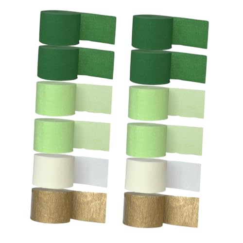 Housoutil 12 Rollen Faltenpapierband Weihnachtskrepppapier Krepppapier Weihnachten Luftschlangen aus Krepppapier Pilz aus Krepppapier Geburtstag Krepppapier Partydekorationen von Housoutil
