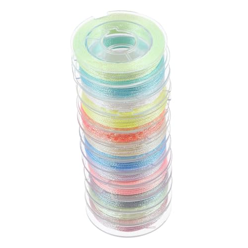 Housoutil 12 Rollen Leuchtendes Stickgarn Nähnadeln Nähgarn Stickerei Gewebte Fäden Nadeln Zum Nähen Nadel Set Knäuel Stickgarn Einfädler Garn Quilten Mini Polyester von Housoutil