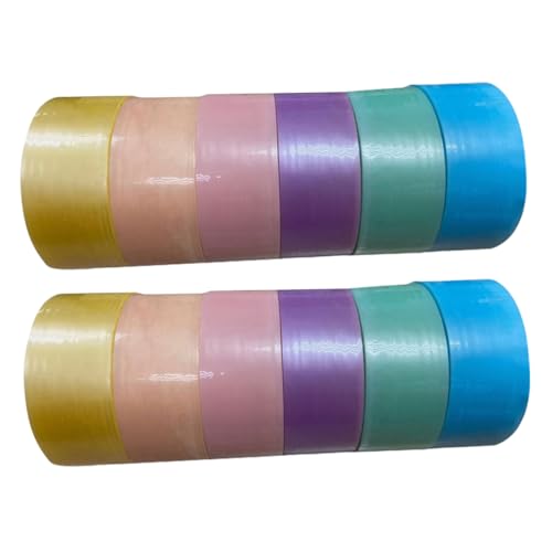 Housoutil 12 Rollen Perle Klebriger Ballband Farbig Bunt Stressband Wickeln Kugelklebeband Dekompressions-klebeband Runden Klebriges Kugelrollband Dekompressionsklebeband Wickelband Plastik von Housoutil