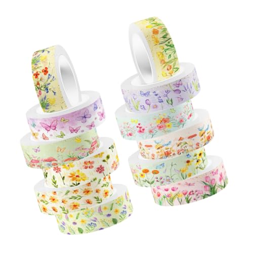 Housoutil 12 Rollen Transparentes Washi Tape für DIY Bastelarbeiten Dekorative Klebebänder für Scrapbooking Geschenkverpackungen und Projekte von Housoutil