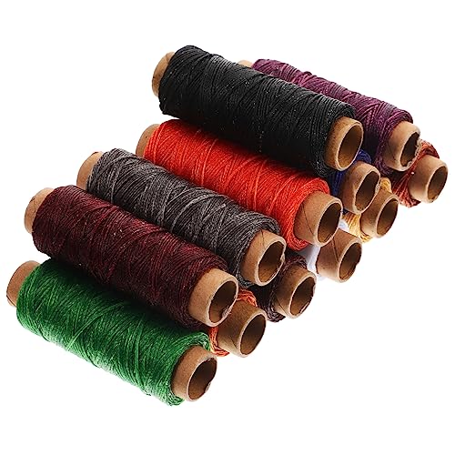 Housoutil 12 Rollen Wachslinie Nähen Von Gewachstem Faden Hochleistungsfaden Naht Polster Makramee Schwer Und Haushalt Stickerei Schüttgut Stich Stickgarne Fäden Zubehör Wachsfaden Polyester von Housoutil