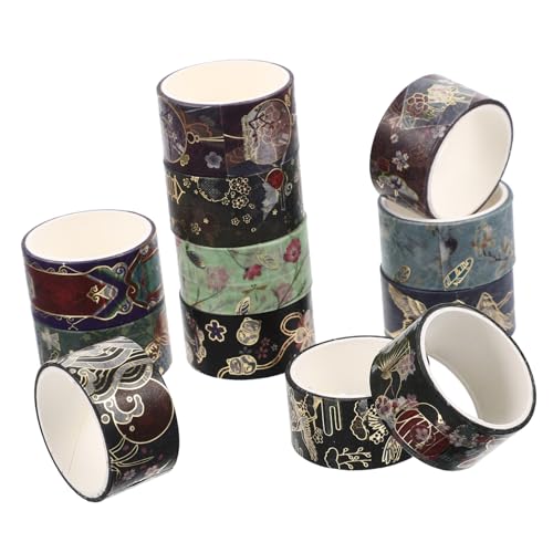 Housoutil 12 Rollen Washi Tape Dekorative Diy Klebebänder für Scrapbooking Journaling und Geschenkverpackungen pro Rolle Vielseitig Einsetzbar für Kreative Projekte von Housoutil