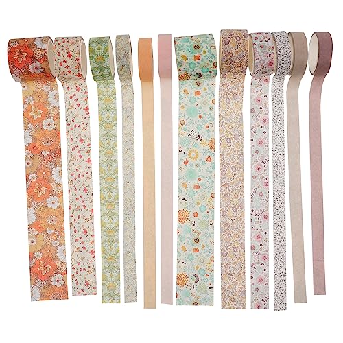Housoutil 12 Rollen Washi Tape Dekoratives Klebeband für Diy Projekte Scrapbooking und Journaling Frisches Design Leicht und Tragbar Hochwertiges mit Starkem Kleber von Housoutil
