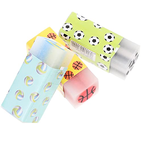 Housoutil 12 Stück Basketball-fußball-radiergummi Radiergummis Für Kleiner Basketball Kinderspielzeug Kinderbasketball Mini Kindergäuer Schulbedarf Pvc von Housoutil