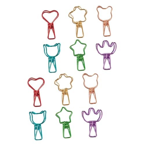 Housoutil 12 Stück Buntes Metall Langer Schwanzclip Büroklammern Hohle Dokumentenklemme Sterne Lesezeichen Housoutil 12 Stück Buntes Metall Langer Schwanzclip Büroklammern Hohle Dokumentenklemme Sterne Lesezeichen von Housoutil