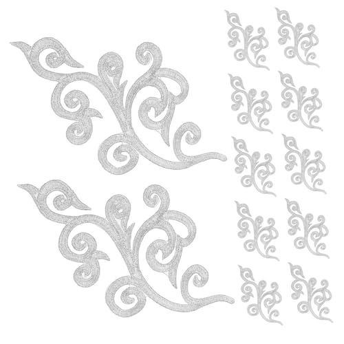 Housoutil 12 Stück Dekorative Patch Aufkleber Stickerei Applikation Kleider Dekoration Gestickte Applikationen DIY Näharbeiten Stick Patches Aufnäher Silber Polyester Und Baumwolle Housoutil 12 Stück Dekorative Patch Aufkleber Stickerei Applikation Kleider Dekoration Gestickte Applikationen DIY Näharbeiten Stick Patches Aufnäher Silber Polyester Und Baumwolle von Housoutil