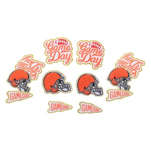 Housoutil 12 Stück Dekorativer Rugby-aufnäher Patches Für Rucksäcke Stickereiflecken Aufnäher Für Trucker-mützen Fußball-flicken Zum Aufbügeln Fußball-patch Flicken Aufbügeln Stoff Orange von Housoutil