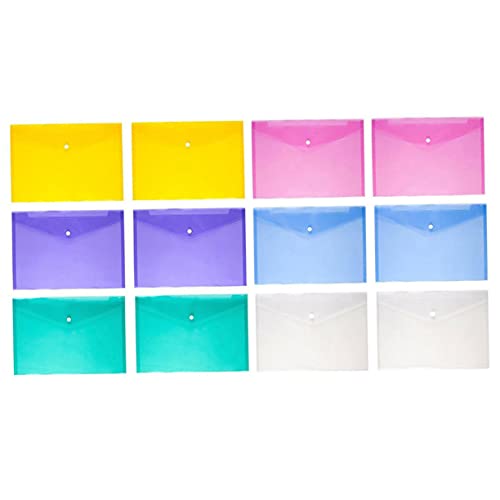 Housoutil 12 Stück Dokumententaschen Mit Druckknopf Durchsichtige Papierordner Dokumenten Organizer Mailer Papieraufbewahrung Organizer Transparente Durchsichtige Umschläge Ordner von Housoutil