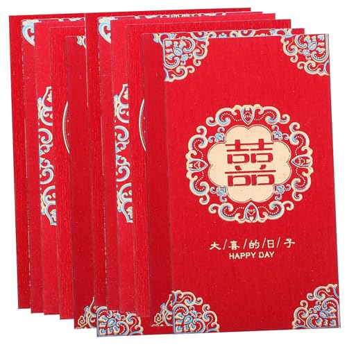 Housoutil 12 Stück Happy Red Envelope Geld Gruß Hochzeitsumschläge Kasse Mond- Traditioneller roter Umschlag Hochzeitsbedarf Aufbewahrungstasche für Schmuck Festival roter Umschlag Papier von Housoutil