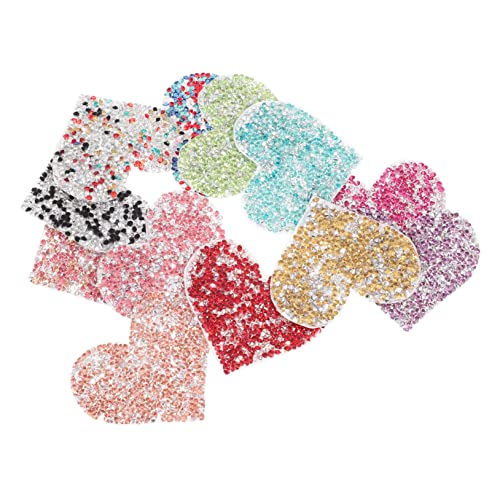 Housoutil 12 Stück Herz Aufnäher zum Aufbügeln Bunte Bügelflicken für Kleidung Taschen und Diy Dekorationen für Kreative Reparaturen und Personalisierte Designs von Housoutil