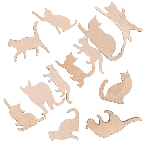 Housoutil 12 Stück Katzenförmige Holzschneider für DIY Malerei Unlackierte Holz Ausschnitte zum Basteln Geeignet für Kreative Projekte und Partydekorationen Housoutil 12 Stück Katzenförmige Holzschneider für DIY Malerei Unlackierte Holz Ausschnitte zum Basteln Geeignet für Kreative Projekte und Partydekorationen von Housoutil
