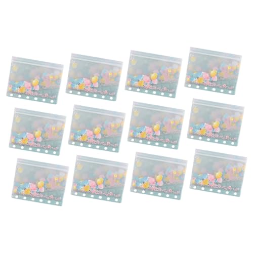 Housoutil 12 Stück PU Ringbuch Organizer für Lose Praktischer Binder für Zuhause Schule und Reisen Aufbewahren von Karten Bargeld und Tickets von Housoutil
