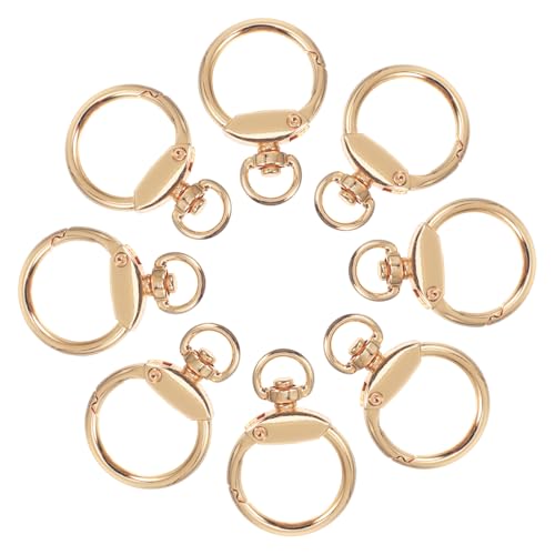 Housoutil 12 Stück Ringschnalle aus Legierung Schlüssel Stichworte klobig hängend runden gesteckt schmuckherstellung Karabinerhaken Federhaken KC Gold Tigerkopf-Schnalle goldener Karabiner von Housoutil