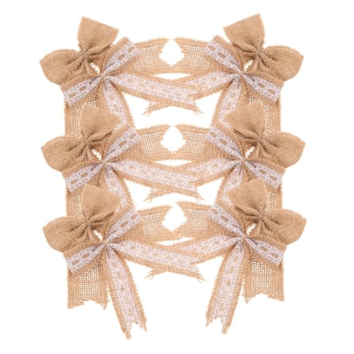 Housoutil 12 Stück Rustikale Schleifen für Weihnachtsbaum Kranz und Festtagsdekorationen Hochwertige Handgemachte Ornamente für Diy Projekte von Housoutil