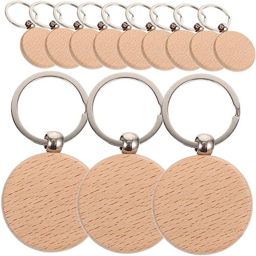Housoutil 12 Stück Schlüsselanhänger Aus Holz Sublimationsrohlinge Für Schlüsselanhänger Schlüsselhalter Geburtstagskarte Schlüsselkette Herstellung Bastelstock Schlüsselringe Jumbo Buche von Housoutil