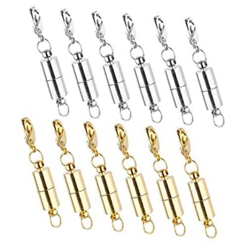 Housoutil 12 Stück Schmuck Diy Verschluss Layering-halskettenverschluss Schließe Magnetverschlüsse Für Halsketten Karabinerverschlüsse Hummerschere Stecker Für Schmuckverschlüsse Kupfer von Housoutil