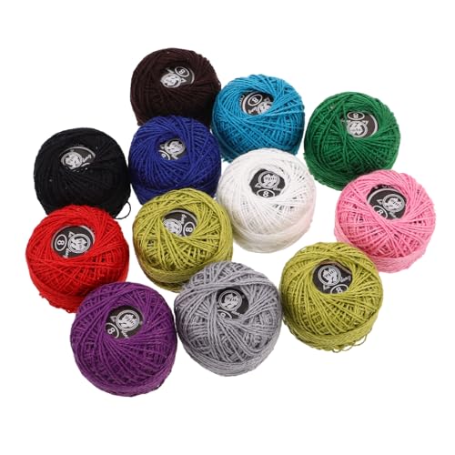 Housoutil 12 Stück Stickgarn Aus Baumwolle Strickgarn-set Kreuzstichfaden Stickfaden Stickgarn Zum Nähen Strick- Und Nähwerkzeuge Farbige Fäden Für Kreuzstich Bastelfaden Baumwollfaden von Housoutil