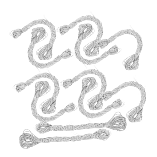Housoutil 12 Stück Stickgarn Bastelgarn Dekogarn Zum Nähen Kreuzstichgarn Nähgarn Polyester Silber von Housoutil