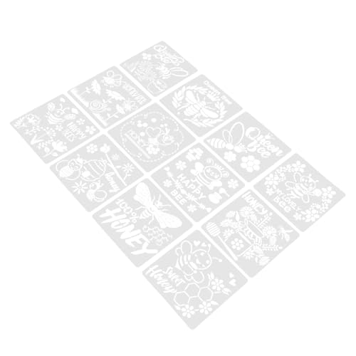 Housoutil 12 Stück Teiliges Bienen Malschablonen Wiederverwendbare Kunststoff Vorlagen für Diy Projekte für Malerei Scrapbooking Wanddekoration von Housoutil