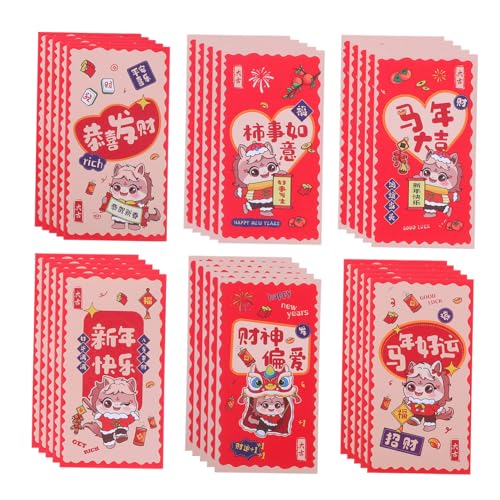 Housoutil 12 Stück Teiliges Chinesische Rote Umschläge Pferde motiv Dickes Papier Lebendige Drucke für Frühlingsfest Hochzeit Geburtstag Lunar Year Party Rote Geldumschläge von Housoutil