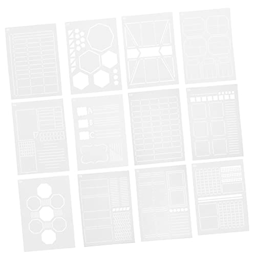 Housoutil 12 Stück Teiliges Diy Schablonen für Dekorative Malerei Wasserdichte und Wiederverwendbare Vorlagen Hochwertigem Pet Material für Kreative Bastelprojekte und Scrapbooking von Housoutil