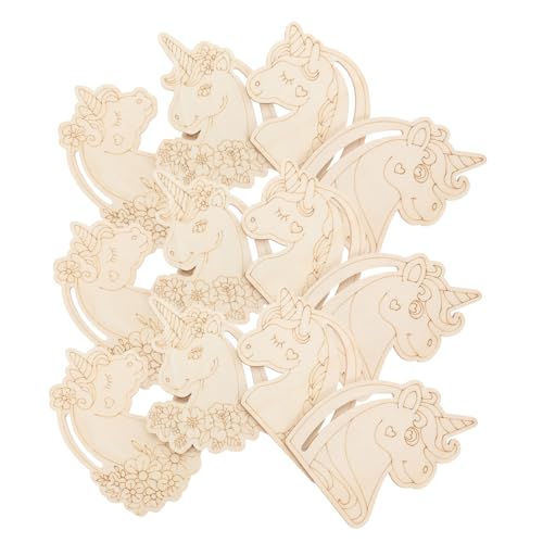 Housoutil 12 Stück Teiliges Einhorn Holzbrettchen zum Basteln Natürliche Holzplatten zum Bemalen DIY Holztiere für Kreative Handarbeiten und Deko Nachhaltige Holzcutouts für Erwachsene von Housoutil