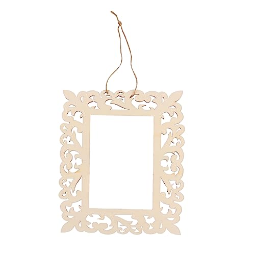 Housoutil 12 Stück Teiliges Holz Hängedekorationen Holz mit Hohlem Design Quadratische Holzornamente für Diy Projekte für Festlichkeiten Hochzeiten und Heimdekoration Beige von Housoutil
