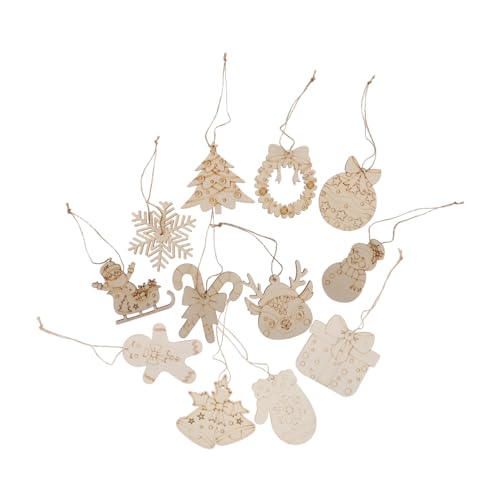 Housoutil 12 Stück Teiliges Holz Weihnachtsdekorationen zum Bemalen Unfertige DIY Holzanhänger für Weihnachtsbaum Basteln Blanko Holzscheiben mit Juteband für Kreative Feiertagsdeko und Housoutil 12 Stück Teiliges Holz Weihnachtsdekorationen zum Bemalen Unfertige DIY Holzanhänger für Weihnachtsbaum Basteln Blanko Holzscheiben mit Juteband für Kreative Feiertagsdeko und von Housoutil