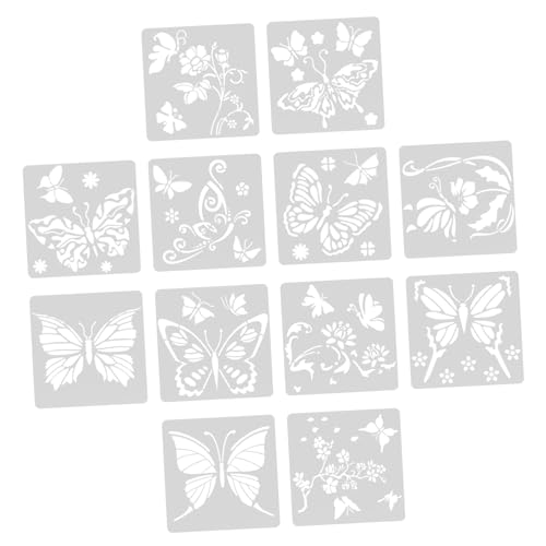 Housoutil 12 Stück Teiliges Schmetterling Malschablonen Wiederverwendbare Diy Zeichenschablonen für Kunsthandwerk für Erwachsene und Langlebige Pet Schablonen für Verschiedene Maltechniken von Housoutil