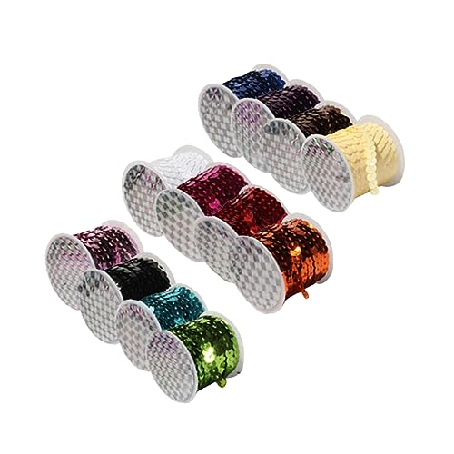 Housoutil 12 Stück Teiliges Spangle Paillettenband Farben für Diy Hochzeitskleider und Dekorationen Elastisches Haltbares Material für Kreative Designs und Textilkunst von Housoutil