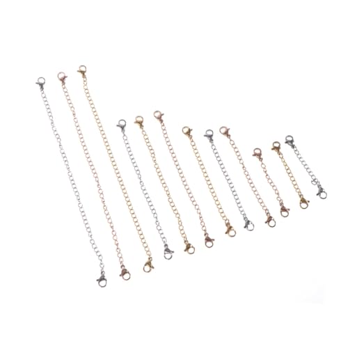 Housoutil 12 Stück Teiliges Verlängerungsketten mit Doppelseitigem Karabinerverschluss Längen in Silber Gold und Roségold Robust und Glänzend für DIY Halsketten und Armbänder Housoutil 12 Stück Teiliges Verlängerungsketten mit Doppelseitigem Karabinerverschluss Längen in Silber Gold und Roségold Robust und Glänzend für DIY Halsketten und Armbänder von Housoutil