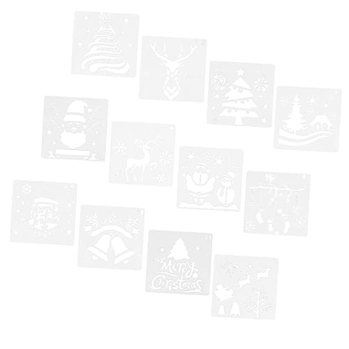 Housoutil 12 Stück Teiliges Weihnachts Schablonen Langlebigem Diy Scrapbook Vorlagen mit Feiner Verarbeitung Wiederverwendbar für Kreative Weihnachtsdekoration und Bastelprojekte zu Hause Housoutil 12 Stück Teiliges Weihnachts Schablonen Langlebigem Diy Scrapbook Vorlagen mit Feiner Verarbeitung Wiederverwendbar für Kreative Weihnachtsdekoration und Bastelprojekte zu Hause von Housoutil