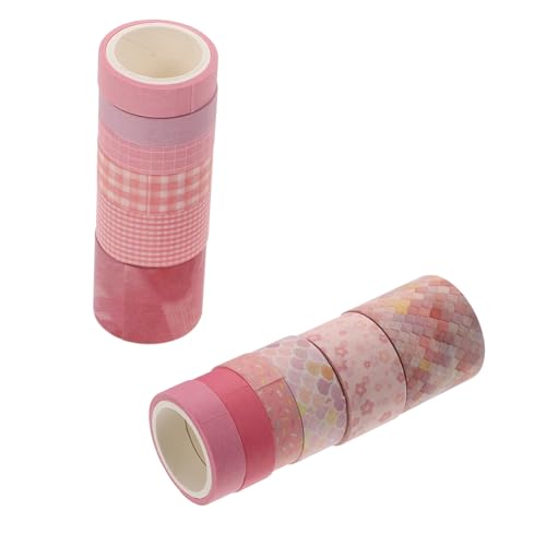 Housoutil 12 Stück Washi Tape für DIY Scrapbooking Handaccount Dekorationen Vielseitige Klebebänder Verschiedenen Farben für Journal und Geschenkverpackung von Housoutil