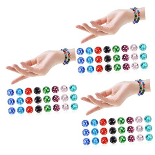 Housoutil 120 Stück Glasperlen Leuchtend im Dunkeln Kleine Runde Perlen für Schmuckherstellung und Basteln Farbvielfalt für Armbänder und DIY Accessoires von Housoutil