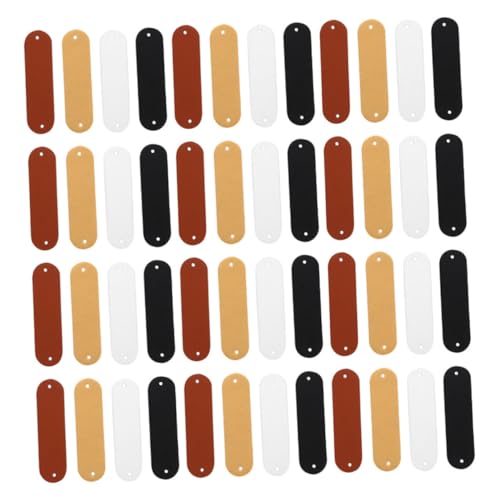 Housoutil 120 Stück PU Lederanhänger mit Löchern Wetterfeste Blanko Handcraft Labels aus Robustem PU Material Personalisierbare Etiketten für DIY Handarbeit Taschen Kleidung Häkeln Nähen von Housoutil