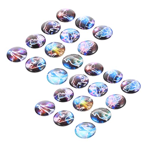 Housoutil 120 Stück Patch Ring Gesicht Zubehör Dekorationen Frauen Herstellung Für Schmuck Charms Große Edelsteine ​​Glas Cabochons DIY Cabochons Glaskuppel Cabochons von Housoutil