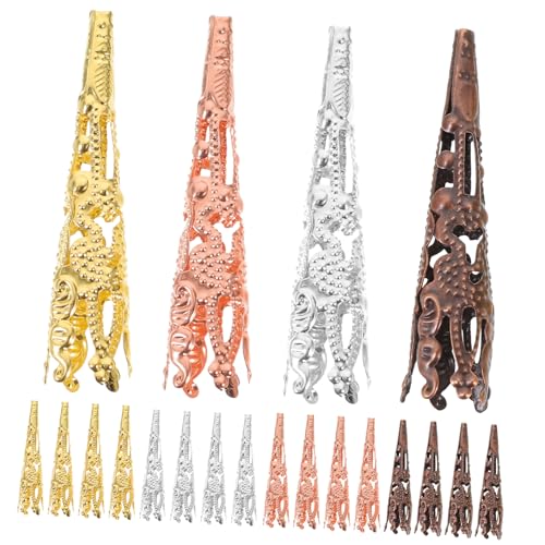 Housoutil 120 Stück Perlenfunde Schmuck für Schließungen Herstellung lose Perle Halskette, die Perlenkappen herstellt herstellen lose Charm-Perlen Perlen, Perlenkappen Metall von Housoutil