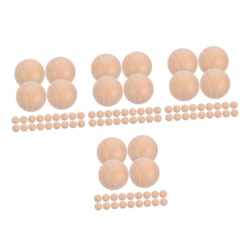 Housoutil 120 Stück Teiliges Große Runde Holzperlen Massivem Lotus Holz ohne Bohrung Glatte Oberfläche für Diy Malen Schmuckherstellung und Bastelprojekte von Housoutil