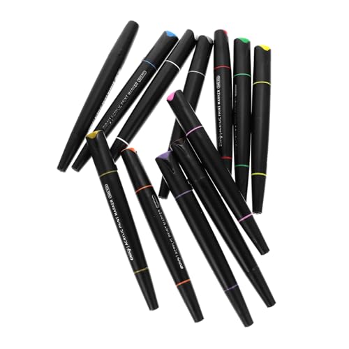 Housoutil 12Stücke Dual Brush Marker Stifte Wasserfeste Acrylmarker für DIY und Zeichnen Doppelte Spitze für Kunstwerke für Erwachsene von Housoutil