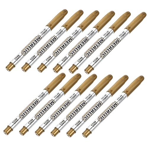 Housoutil 12Stücke Metallic Marker Stifte Graffiti Markierungsstifte Für Basteln Scrapbooking Und Signieren Lackmarkierungen Dual Tip Für Präzise von Housoutil