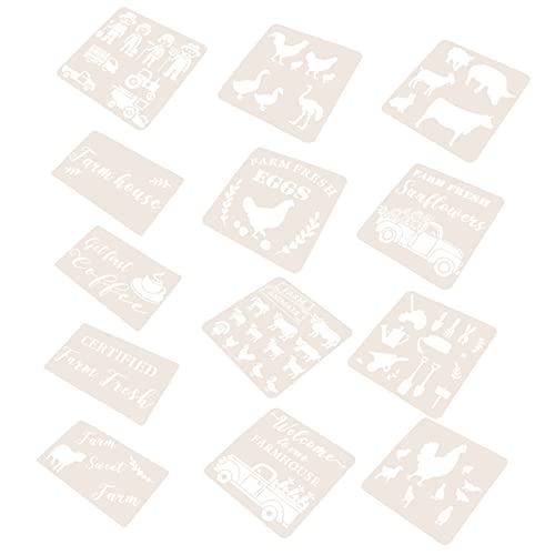 Housoutil 13Stücke Teiliges DIY Malerei Schablonen für Scrapbook und Journal Vorlagen für Muster für Farm Themen und Bastelprojekte Langlebig und Tropfenbeständig Housoutil 13Stücke Teiliges DIY Malerei Schablonen für Scrapbook und Journal Vorlagen für Muster für Farm Themen und Bastelprojekte Langlebig und Tropfenbeständig von Housoutil