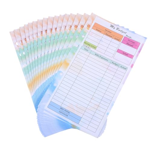Housoutil 14 Blatt Planungs- und Haushaltsbuch Ringbuch Einsätze Planungszubehör wöchentlicher Budgetplaner persönliche Planereinlagen Budget-Ordnerzubehör nachfüllbarer Planerordner Papier von Housoutil